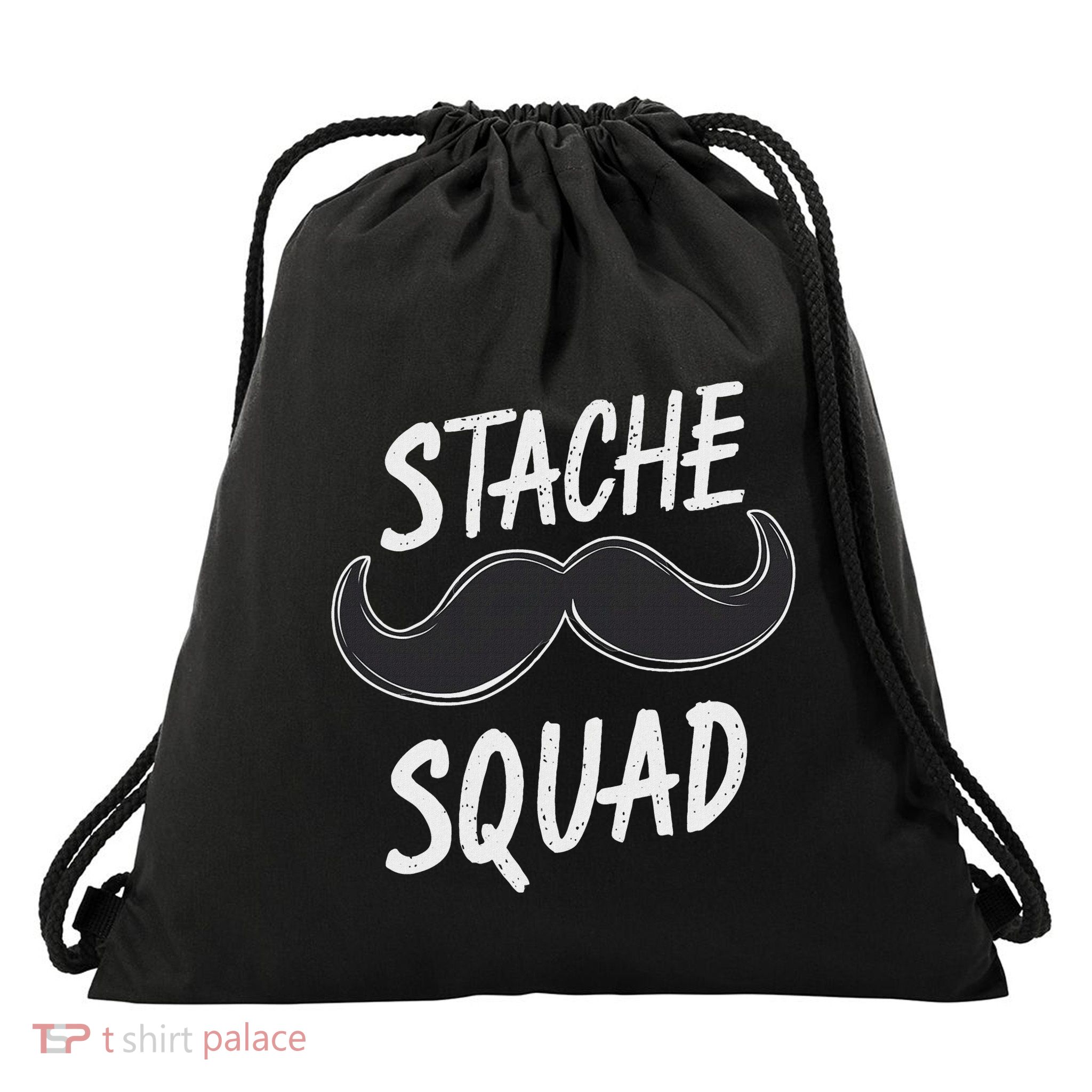 Stache Squad Mustache Group Drawstring Bag