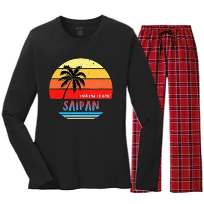 Saipan Saipan Mariana Islands Women's Long Sleeve Flannel Pajama Set 