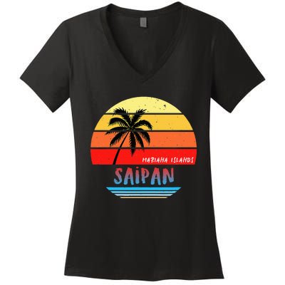 Saipan Saipan Mariana Islands Women's V-Neck T-Shirt