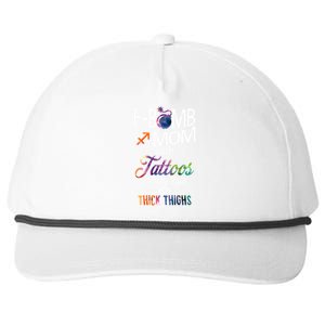 Sagittarius Sign Mom With Tattoos Pretty Eyes Thick Thighs Gift Snapback Five-Panel Rope Hat