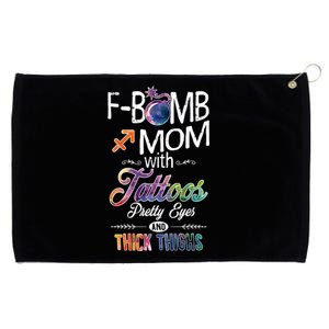 Sagittarius Sign Mom With Tattoos Pretty Eyes Thick Thighs Gift Grommeted Golf Towel