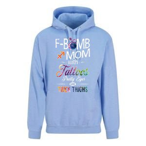 Sagittarius Sign Mom With Tattoos Pretty Eyes Thick Thighs Gift Unisex Surf Hoodie