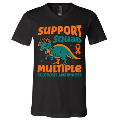 Support Squad Multiple Sclerosis Awareness V-Neck T-Shirt