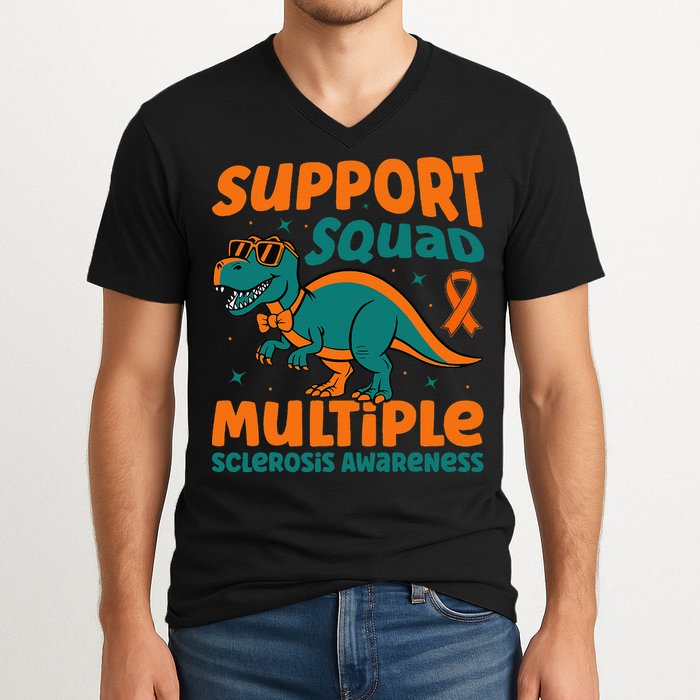 Support Squad Multiple Sclerosis Awareness V-Neck T-Shirt