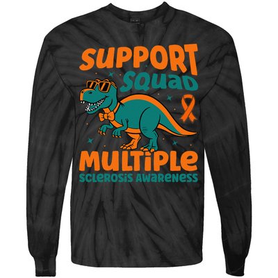 Support Squad Multiple Sclerosis Awareness Tie-Dye Long Sleeve Shirt