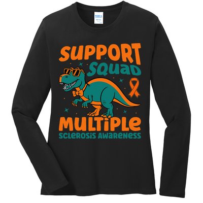 Support Squad Multiple Sclerosis Awareness Ladies Long Sleeve Shirt