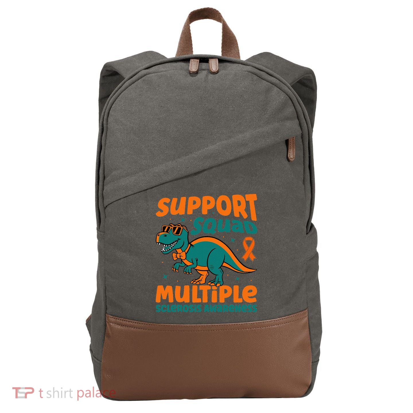 Support Squad Multiple Sclerosis Awareness Cotton Canvas Backpack