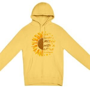 She's Sunshine Mixed With A Littles Hurricane Sunflower Cool Gift Premium Pullover Hoodie