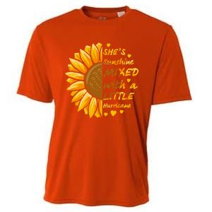 She's Sunshine Mixed With A Littles Hurricane Sunflower Cool Gift Cooling Performance Crew T-Shirt