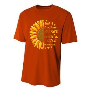 She's Sunshine Mixed With A Littles Hurricane Sunflower Cool Gift Performance Sprint T-Shirt