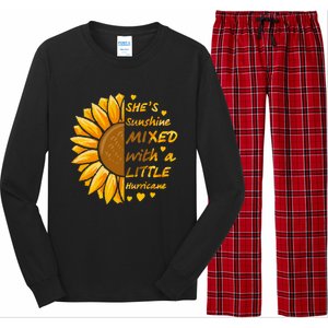 She's Sunshine Mixed With A Littles Hurricane Sunflower Cool Gift Long Sleeve Pajama Set