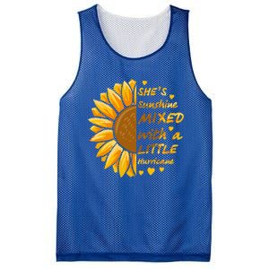 She's Sunshine Mixed With A Littles Hurricane Sunflower Cool Gift Mesh Reversible Basketball Jersey Tank