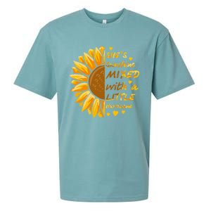 She's Sunshine Mixed With A Littles Hurricane Sunflower Cool Gift Sueded Cloud Jersey T-Shirt