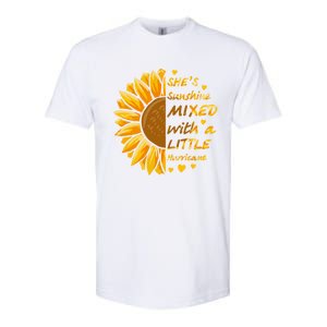 She's Sunshine Mixed With A Littles Hurricane Sunflower Cool Gift Softstyle CVC T-Shirt