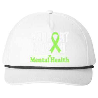 Support Squad Mental Health Awareness Lime Green Ribbon Snapback Five-Panel Rope Hat