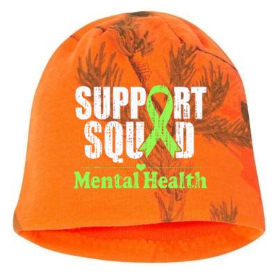 Support Squad Mental Health Awareness Lime Green Ribbon Kati - Camo Knit Beanie