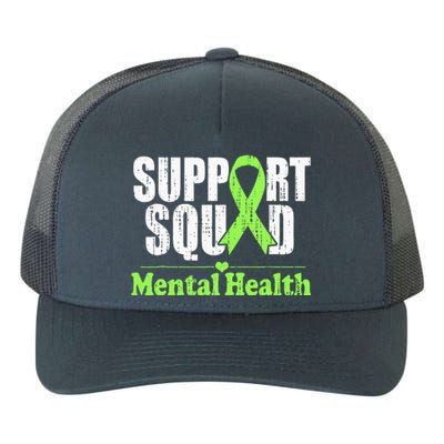 Support Squad Mental Health Awareness Lime Green Ribbon Yupoong Adult 5-Panel Trucker Hat