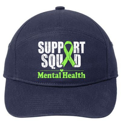 Support Squad Mental Health Awareness Lime Green Ribbon 7-Panel Snapback Hat