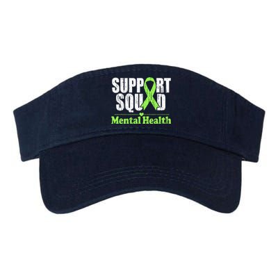 Support Squad Mental Health Awareness Lime Green Ribbon Valucap Bio-Washed Visor