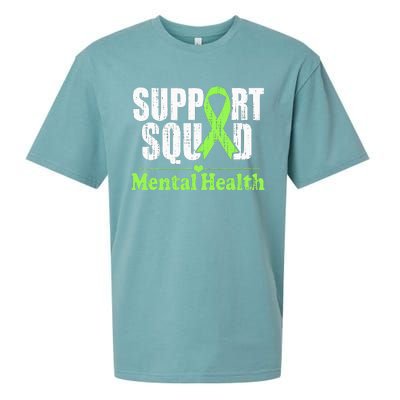 Support Squad Mental Health Awareness Lime Green Ribbon Sueded Cloud Jersey T-Shirt