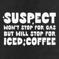 Suspect Social Media Trend Iced Coffee Lover Not Gas Joke 7 Panel Mesh Trucker Snapback Hat