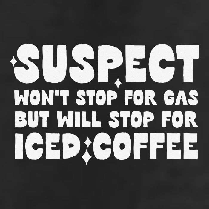 Suspect Social Media Trend Iced Coffee Lover Not Gas Joke 7 Panel Mesh Trucker Snapback Hat