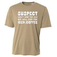 Suspect Social Media Trend Iced Coffee Lover Not Gas Joke Cooling Performance Crew T-Shirt