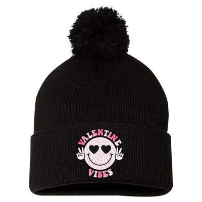 Smiley Pom Pom 12in Knit Beanie