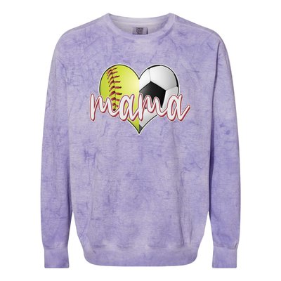 Softball Soccer Mama Sports Fan Colorblast Crewneck Sweatshirt