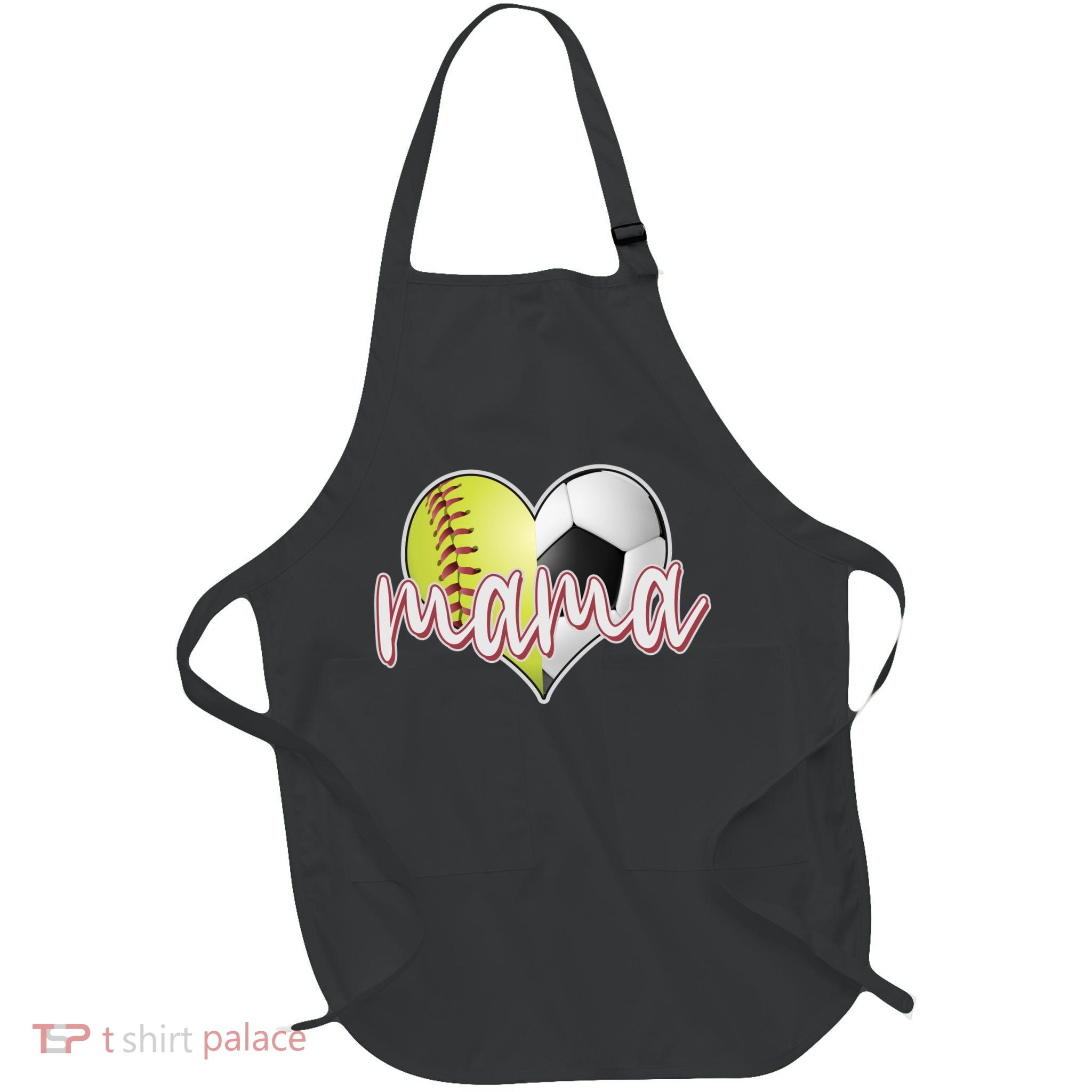 Softball Soccer Mama Sports Fan Full-Length Apron With Pockets