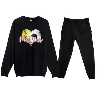 Softball Soccer Mama Sports Fan Premium Crewneck Sweatsuit Set