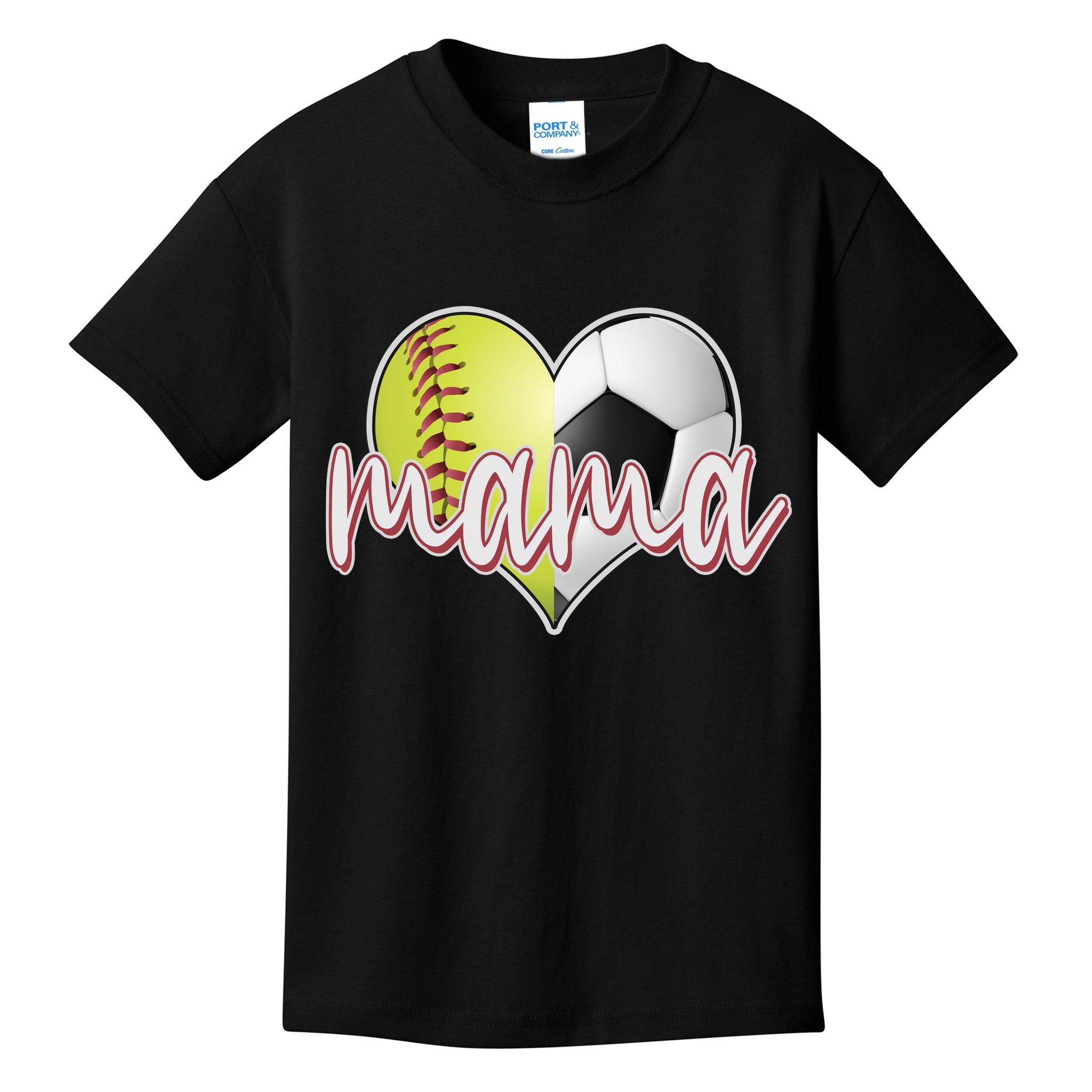 Softball Soccer Mama Sports Fan Kids T-Shirt