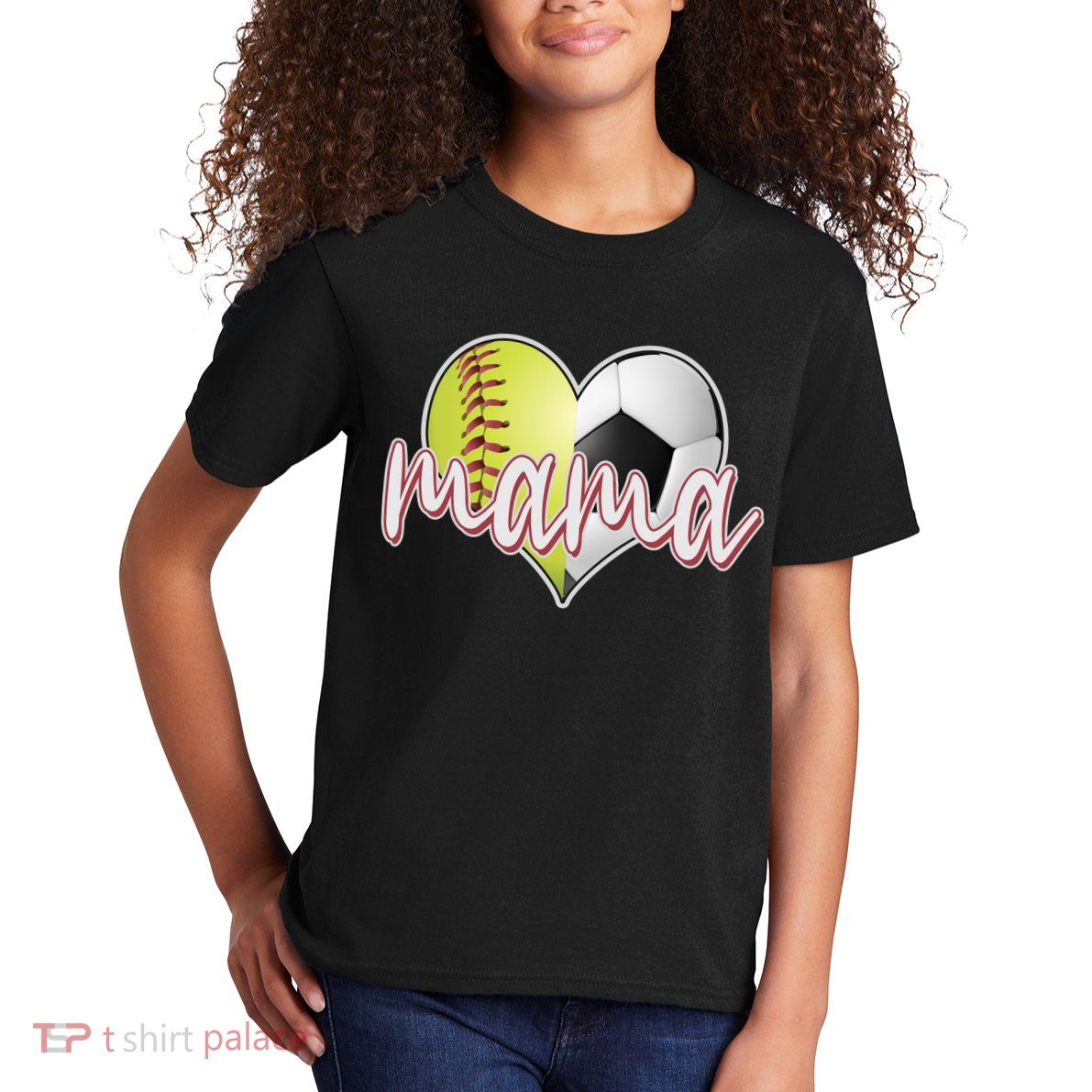 Softball Soccer Mama Sports Fan Kids T-Shirt