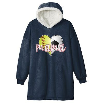 Softball Soccer Mama Sports Fan Hooded Wearable Blanket