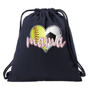 Softball Soccer Mama Sports Fan Drawstring Bag