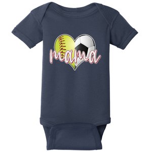 Softball Soccer Mama Sports Fan Baby Bodysuit