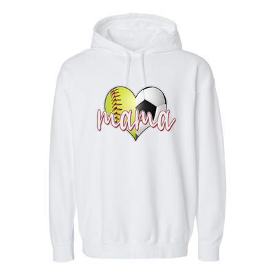 Softball Soccer Mama Sports Fan Garment-Dyed Fleece Hoodie