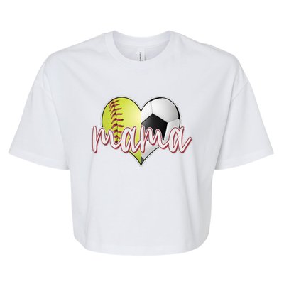 Softball Soccer Mama Sports Fan Bella+Canvas Jersey Crop Tee