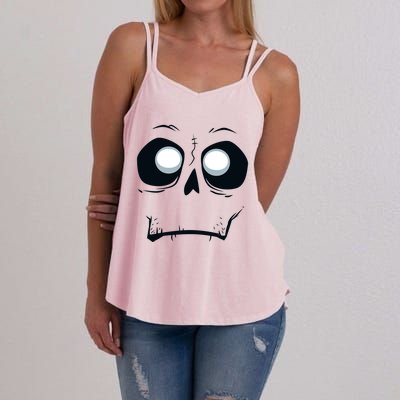 Silly Skeleton Monster Skull Face Halloween Gift Women's Strappy Tank