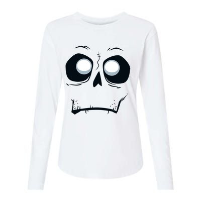 Silly Skeleton Monster Skull Face Halloween Gift Womens Cotton Relaxed Long Sleeve T-Shirt