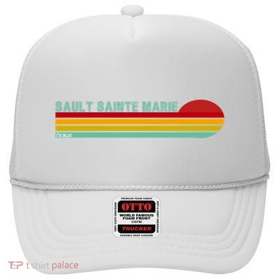 Sault Sainte Marie Michigan High Crown Mesh Back Trucker Hat