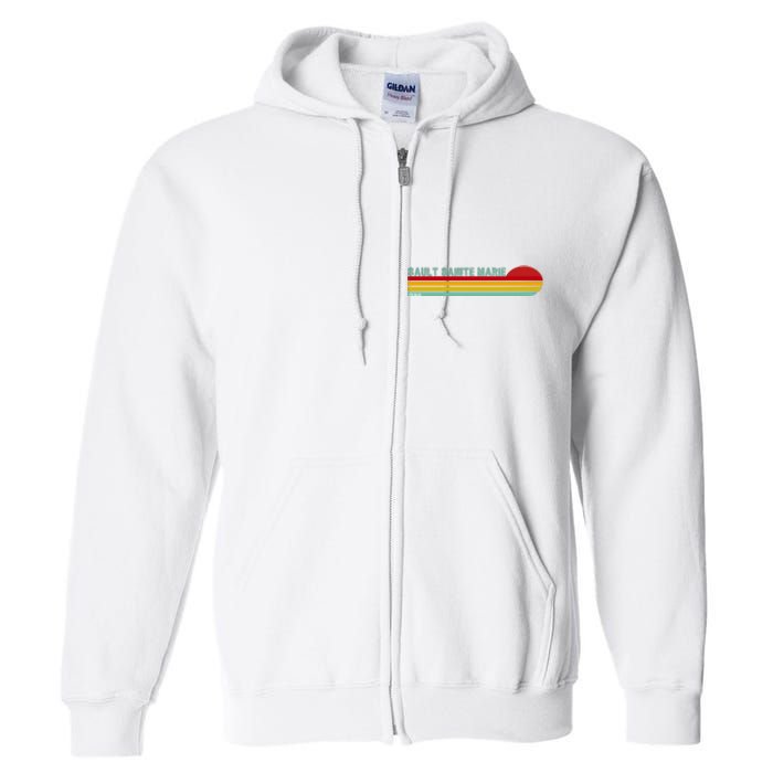 Sault Sainte Marie Michigan Full Zip Hoodie