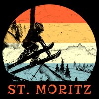 Ski St Moritz Switzerland Vintage Snow Skiing Vacation Gift Backpack