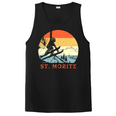 Ski St Moritz Switzerland Vintage Snow Skiing Vacation Gift PosiCharge Competitor Tank