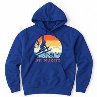 Ski St Moritz Switzerland Vintage Snow Skiing Vacation Gift Hoodie