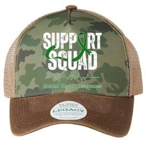 Support Squad Mental Health Awareness Heartbeat Ribbon Legacy Tie Dye Trucker Hat