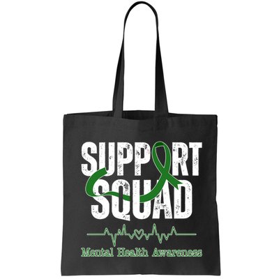 Support Squad Mental Health Awareness Heartbeat Ribbon Bag