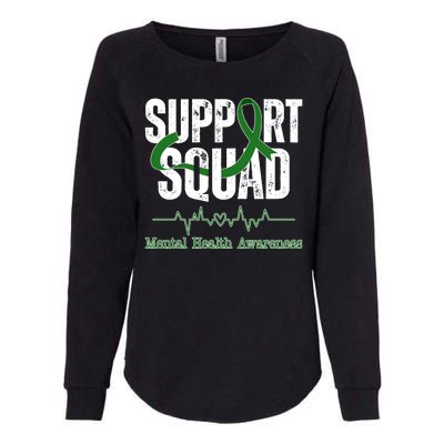 Support Squad Mental Health Awareness Heartbeat Ribbon Womens California Wash Sweatshirt