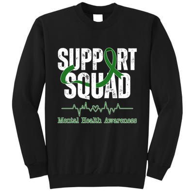Support Squad Mental Health Awareness Heartbeat Ribbon Tall Sweatshirt