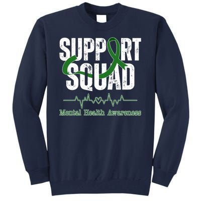 Support Squad Mental Health Awareness Heartbeat Ribbon Tall Sweatshirt